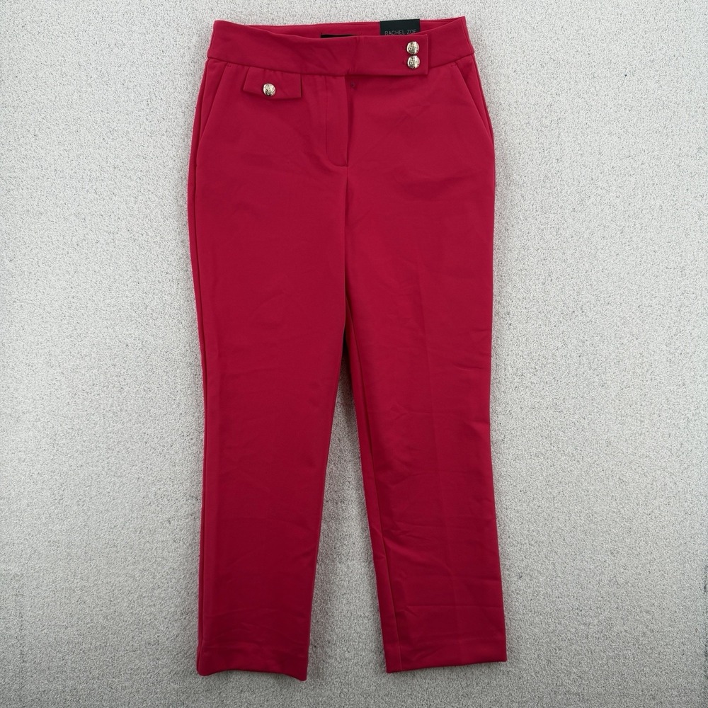 Rachel Zoe Pants Womens 2 Pink Hi-Rise Slim Leg Stretch Office Career NWT